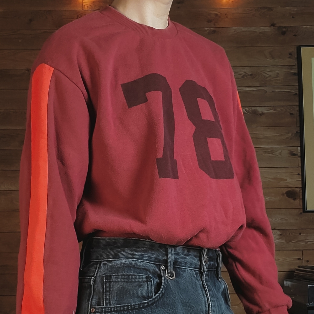 Red/Burgundy Sweatshirt with Vintage Feel